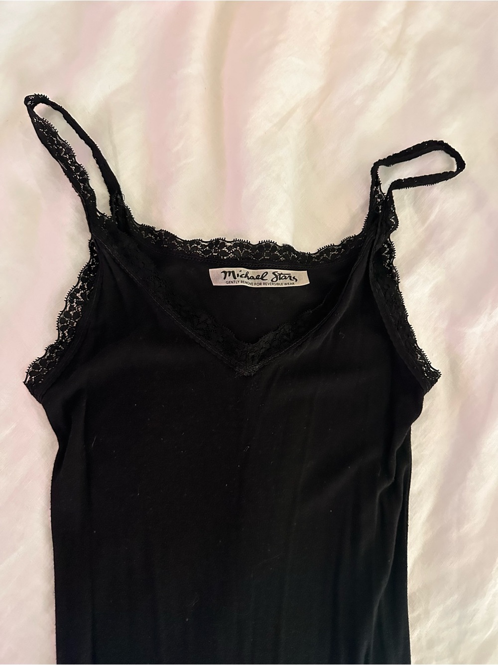 Michael Stars Black Lace-Trim Slip Cami